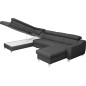 Canapé d'angle convertible en cuir italien de luxe 7/8 places ASTON, gris foncé, angle gauche