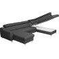 Canapé d'angle convertible en cuir italien de luxe 7/8 places ASTON, gris foncé, angle droit