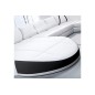 Canapé d'angle en cuir italien 7/8 places OSCAR NAPLES, blanc et noir, angle droit