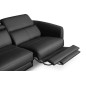 Canapé d'angle relax en cuir de luxe italien avec relax électrique, 5 places BERTONI, noir, angle gauche