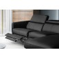 Canapé d'angle relax en cuir de luxe italien avec relax électrique, 5 places BERTONI, noir, angle droit