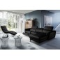 Canapé d'angle relax en cuir de luxe italien avec relax électrique, 5 places BERTONI, noir, angle droit