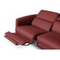 Canapé d'angle relax en cuir de luxe italien avec relax électrique, 5 places BERTONI, rouge foncé, angle droit
