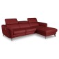 Canapé d'angle relax en cuir de luxe italien avec relax électrique, 5 places BERTONI, rouge foncé, angle droit