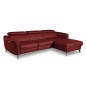 Canapé d'angle relax en cuir de luxe italien avec relax électrique, 5 places BERTONI, rouge foncé, angle droit