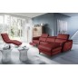 Canapé d'angle relax en cuir de luxe italien avec relax électrique, 5 places BERTONI, rouge foncé, angle droit
