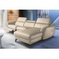 Canapé d'angle relax en cuir de luxe italien avec relax électrique, 5 places BERTONI, beige, angle droit