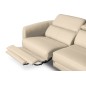 Canapé d'angle relax en cuir de luxe italien avec relax électrique, 5 places BERTONI, beige, angle droit