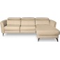 Canapé d'angle relax en cuir de luxe italien avec relax électrique, 5 places BERTONI, beige, angle droit
