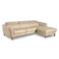 Canapé d'angle relax en cuir de luxe italien avec relax électrique, 5 places BERTONI, beige, angle droit