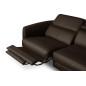 Canapé d'angle relax en cuir de luxe italien avec relax électrique, 5 places BERTONI, chocolat, angle droit
