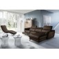 Canapé d'angle relax en cuir de luxe italien avec relax électrique, 5 places BERTONI, chocolat, angle droit