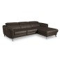 Canapé d'angle relax en cuir de luxe italien avec relax électrique, 5 places BERTONI, chocolat, angle droit