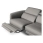 Canapé d'angle relax en cuir de luxe italien avec relax électrique, 5 places BERTONI, gris clair, angle droit