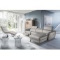 Canapé d'angle relax en cuir de luxe italien avec relax électrique, 5 places BERTONI, gris clair, angle droit