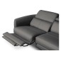Canapé d'angle relax en cuir de luxe italien avec relax électrique, 5 places BERTONI, gris foncé, angle droit