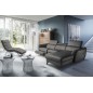 Canapé d'angle relax en cuir de luxe italien avec relax électrique, 5 places BERTONI, gris foncé, angle droit