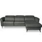 Canapé d'angle relax en cuir de luxe italien avec relax électrique, 5 places BERTONI, gris foncé, angle droit