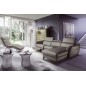 Canapé d'angle relax en cuir de luxe italien avec relax électrique, 5 places BERTONI, taupe, angle droit