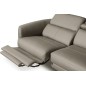 Canapé d'angle relax en cuir de luxe italien avec relax électrique, 5 places BERTONI, taupe, angle droit