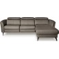 Canapé d'angle relax en cuir de luxe italien avec relax électrique, 5 places BERTONI, taupe, angle droit