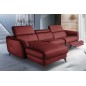 Canapé d'angle relax en cuir de luxe italien avec relax électrique, 5 places BERTONI, rouge foncé, angle gauche