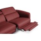 Canapé d'angle relax en cuir de luxe italien avec relax électrique, 5 places BERTONI, rouge foncé, angle gauche