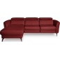 Canapé d'angle relax en cuir de luxe italien avec relax électrique, 5 places BERTONI, rouge foncé, angle gauche