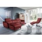 Canapé d'angle relax en cuir de luxe italien avec relax électrique, 5 places BERTONI, rouge foncé, angle gauche