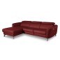 Canapé d'angle relax en cuir de luxe italien avec relax électrique, 5 places BERTONI, rouge foncé, angle gauche