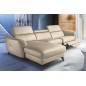 Canapé d'angle relax en cuir de luxe italien avec relax électrique, 5 places BERTONI, beige, angle gauche