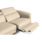 Canapé d'angle relax en cuir de luxe italien avec relax électrique, 5 places BERTONI, beige, angle gauche