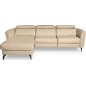 Canapé d'angle relax en cuir de luxe italien avec relax électrique, 5 places BERTONI, beige, angle gauche