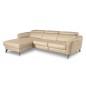 Canapé d'angle relax en cuir de luxe italien avec relax électrique, 5 places BERTONI, beige, angle gauche