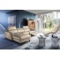 Canapé d'angle relax en cuir de luxe italien avec relax électrique, 5 places BERTONI, beige, angle gauche