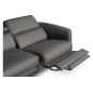 Canapé d'angle relax en cuir de luxe italien avec relax électrique, 5 places BERTONI, gris foncé, angle gauche