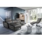 Canapé d'angle relax en cuir de luxe italien avec relax électrique, 5 places BERTONI, gris foncé, angle gauche