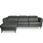 Canapé d'angle relax en cuir de luxe italien avec relax électrique, 5 places BERTONI, gris foncé, angle gauche
