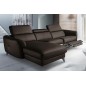 Canapé d'angle relax en cuir de luxe italien avec relax électrique, 5 places BERTONI, chocolat, angle gauche