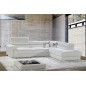 Canapé d'angle en cuir italien, 5 places BONO, blanc, angle droit