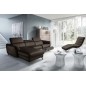 Canapé d'angle relax en cuir de luxe italien avec relax électrique, 5 places BERTONI, chocolat, angle gauche
