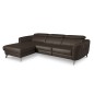 Canapé d'angle relax en cuir de luxe italien avec relax électrique, 5 places BERTONI, chocolat, angle gauche