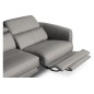 Canapé d'angle relax en cuir de luxe italien avec relax électrique, 5 places BERTONI, gris clair, angle gauche