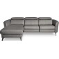 Canapé d'angle relax en cuir de luxe italien avec relax électrique, 5 places BERTONI, gris clair, angle gauche