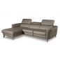 - Canapé d'angle relax en cuir de luxe italien avec relax électrique, 5 places BERTONI, taupe, angle gauche
