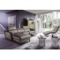 - Canapé d'angle relax en cuir de luxe italien avec relax électrique, 5 places BERTONI, taupe, angle gauche