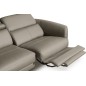 - Canapé d'angle relax en cuir de luxe italien avec relax électrique, 5 places BERTONI, taupe, angle gauche