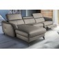 - Canapé d'angle relax en cuir de luxe italien avec relax électrique, 5 places BERTONI, taupe, angle gauche