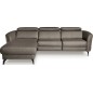 - Canapé d'angle relax en cuir de luxe italien avec relax électrique, 5 places BERTONI, taupe, angle gauche
