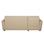 - Canapé d'angle convertible en cuir de luxe italien , 5 places LUGANO, beige, angle gauche